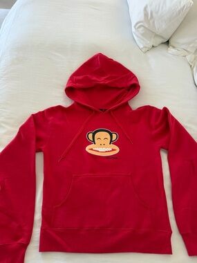 Paul Frank Red Hooded Sweatshirt with Paul Frank Monkey Logo